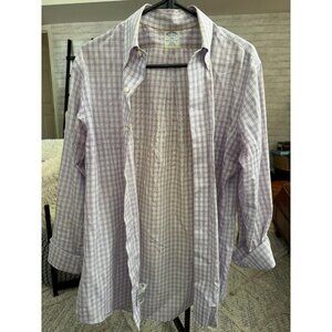 Brooks Brothers 346 Non Iron Striped Button Down Mens Dress Shirt Size 15.5